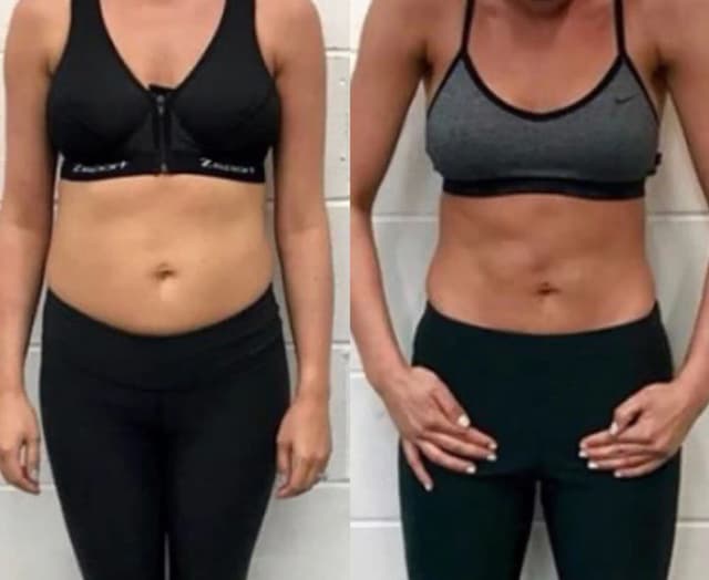 a before and after photo of one of our clients