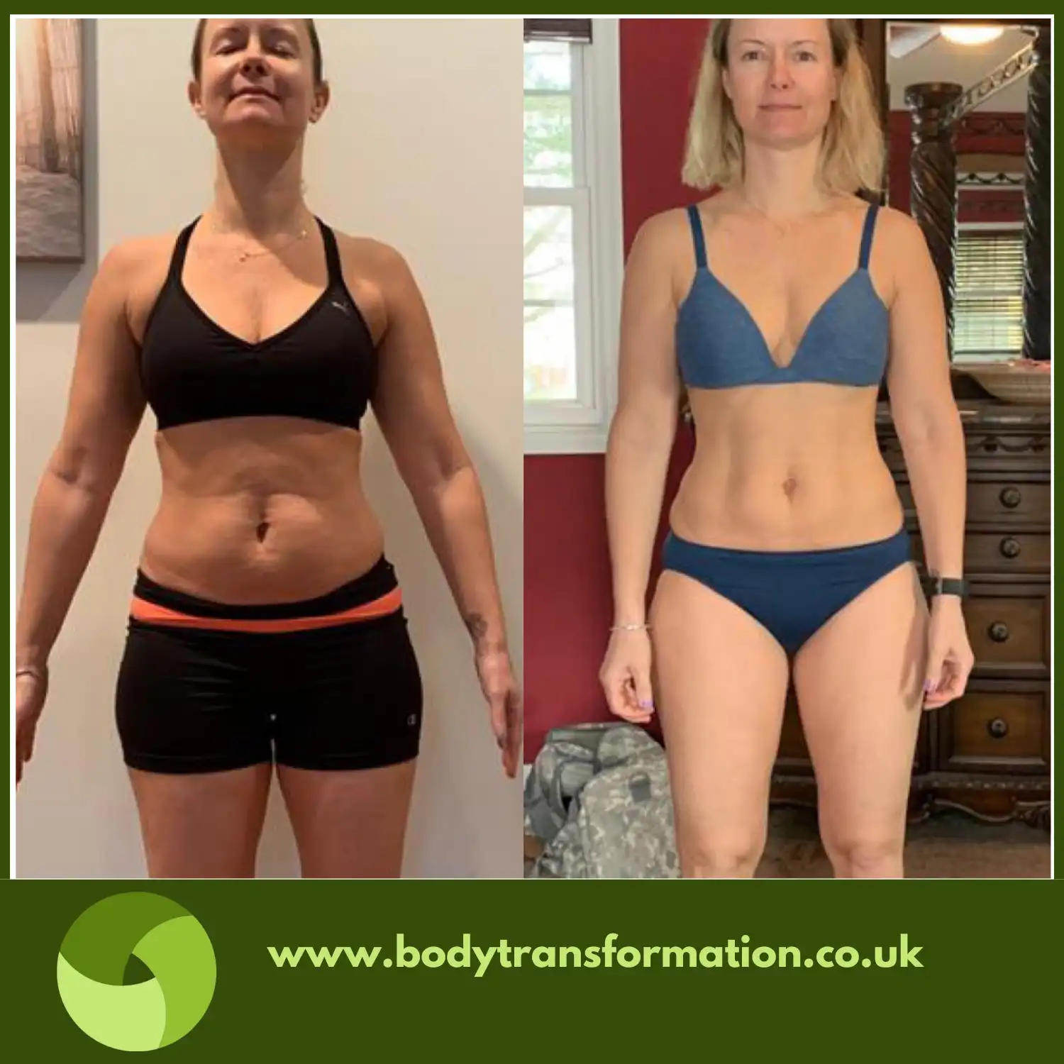 A female before and after picture