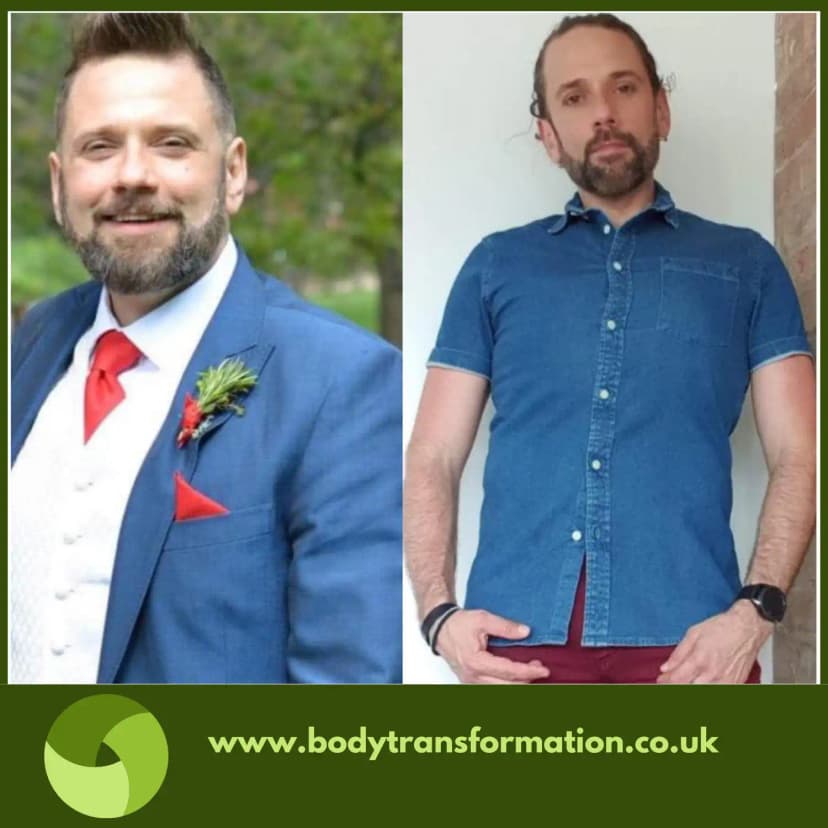 A male before and after picture