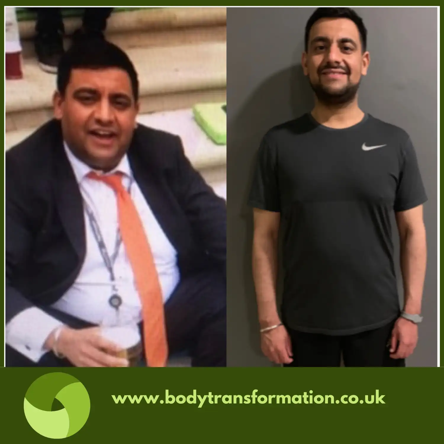 A male before and after picture
