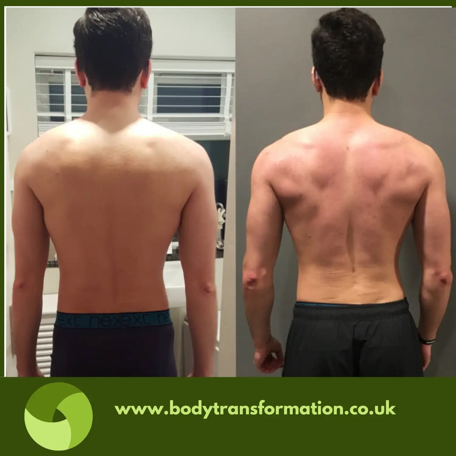 A male before and after picture